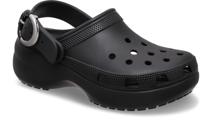 Crocs Classic Platform Studded Buckle Clogs 'Black' 214731-001