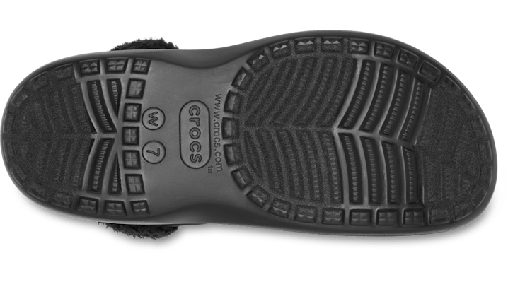 Crocs Baya Platform Fuzz Strap Lined Clogs 'Black' 214911-001