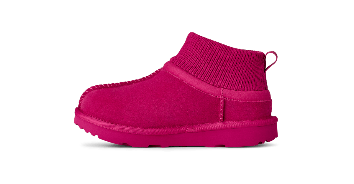 UGG® Classic Ultra Mini Stretch Cuff Boot Kids Dark Peony 1157702K-DNY