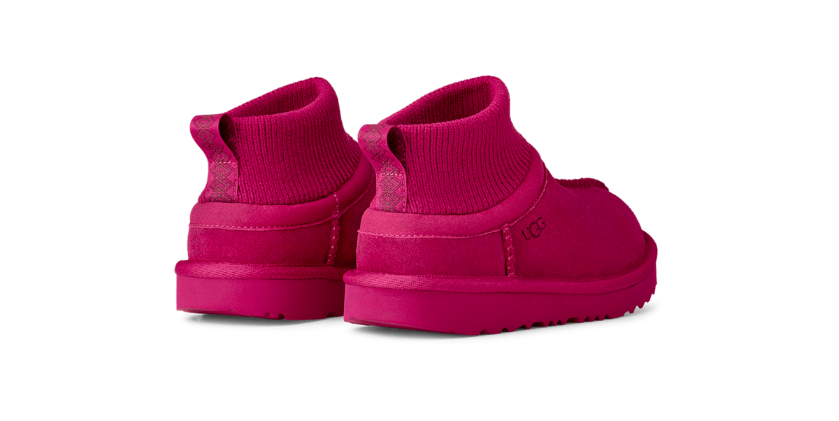 UGG® Classic Ultra Mini Stretch Cuff Boot Kids Dark Peony 1157702K-DNY