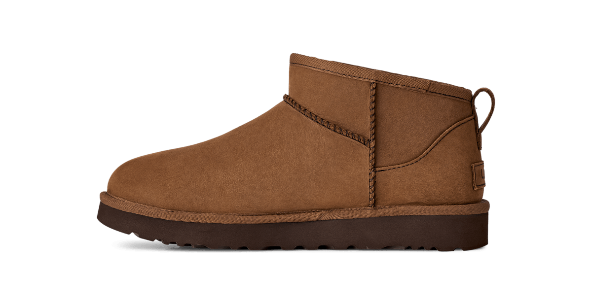 UGG® Classic Ultra Mini Nubuck Boot 'Dark Chestnut' 1184556-DKC