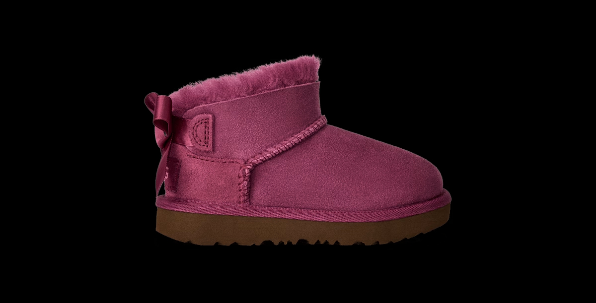UGG® Ultra Mini Bailey Bow Boot 'Dark Winterberry' 1185920T-DKWN