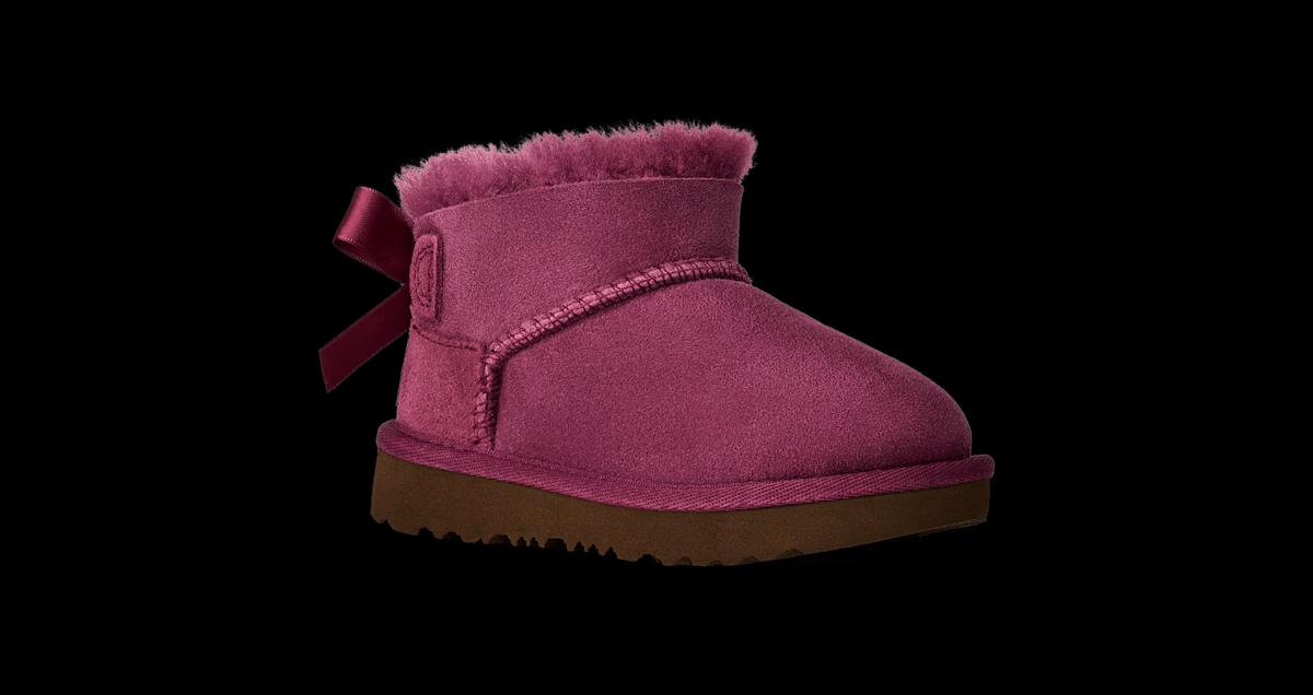 UGG® Ultra Mini Bailey Bow Boot 'Dark Winterberry' 1185920T-DKWN