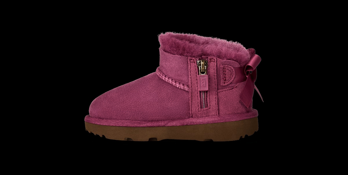 UGG® Ultra Mini Bailey Bow Boot 'Dark Winterberry' 1185920T-DKWN