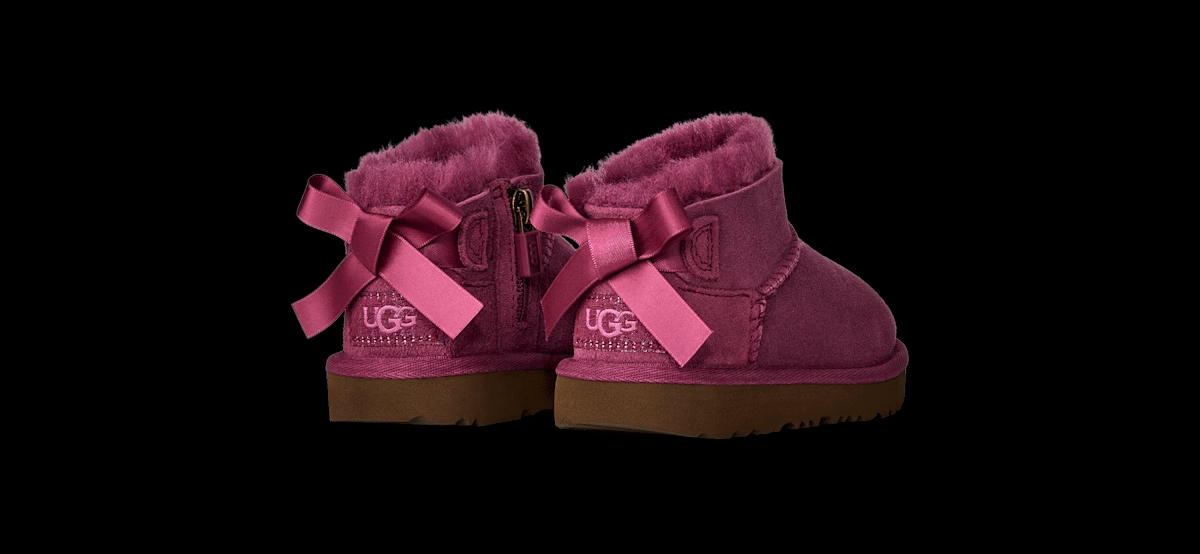 UGG® Ultra Mini Bailey Bow Boot 'Dark Winterberry' 1185920T-DKWN