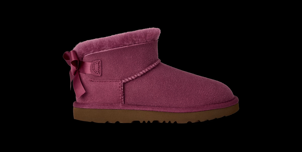 UGG® Ultra Mini Bailey Bow Boot 'Dark Winterberry' 1185920K-DKWN