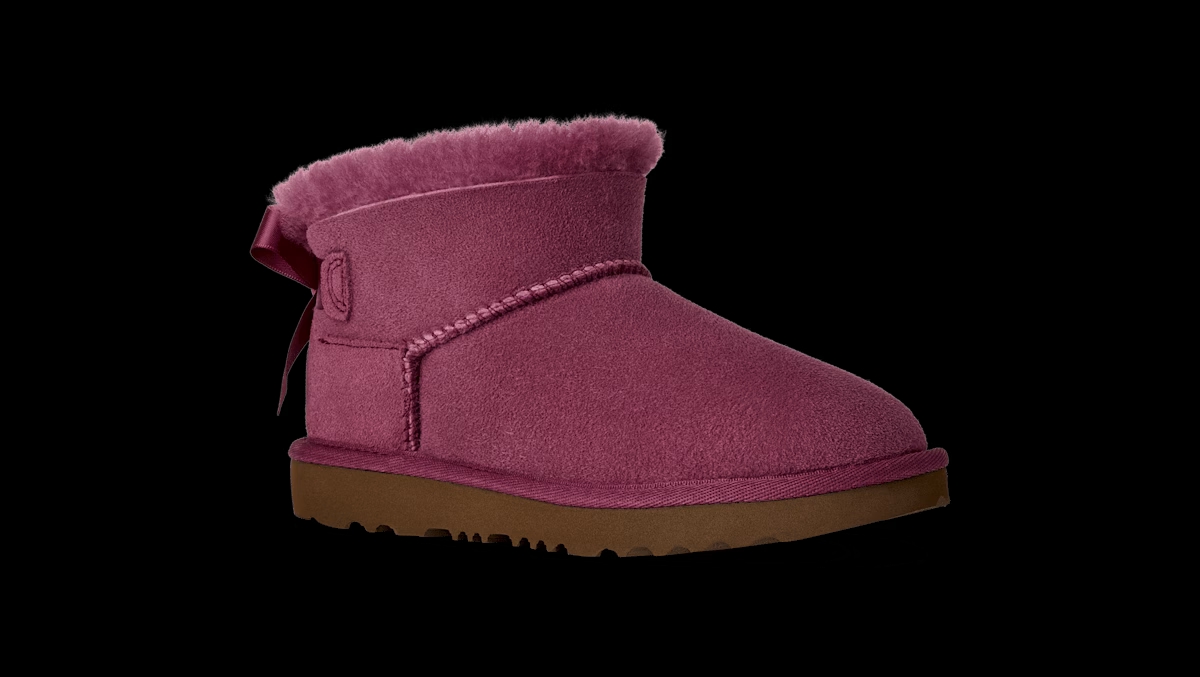 UGG® Ultra Mini Bailey Bow Boot 'Dark Winterberry' 1185920K-DKWN