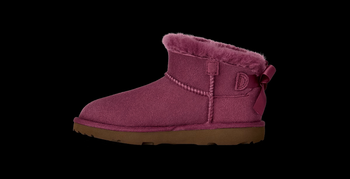 UGG® Ultra Mini Bailey Bow Boot 'Dark Winterberry' 1185920K-DKWN