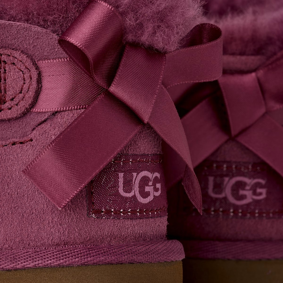 UGG® Ultra Mini Bailey Bow Boot 'Dark Winterberry' 1185920K-DKWN