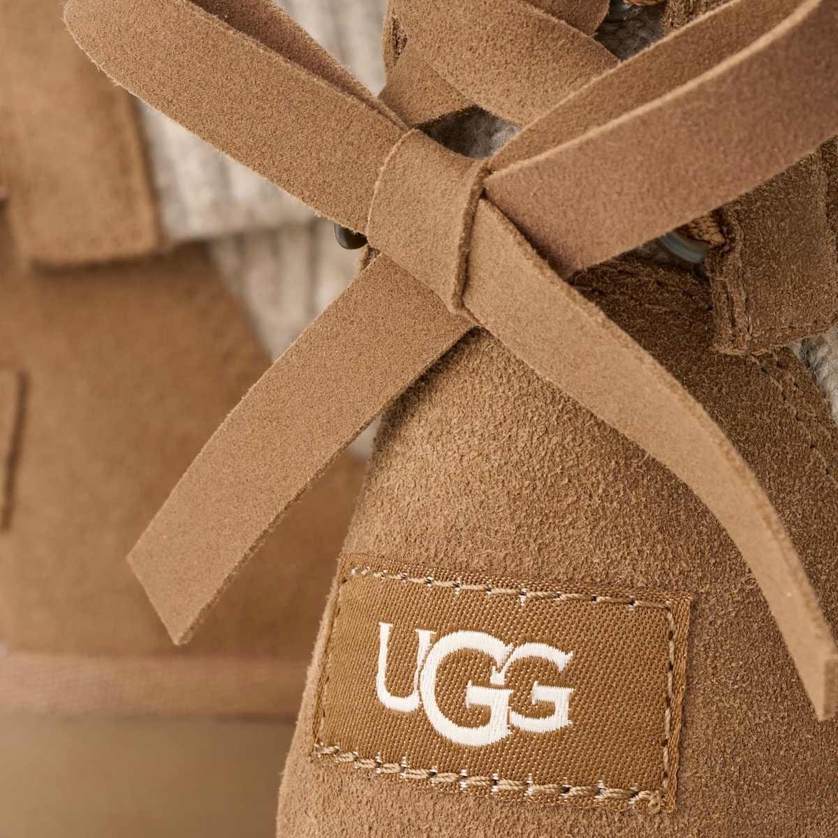 UGG® Classic Mini Cabelle Knit Boot 'Natural & Chestnut' 1184256K-NHS