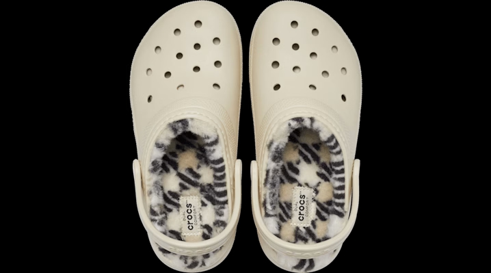 Crocs Classic Plaid Lined Clogs 'Bone' 215001-2Y2
