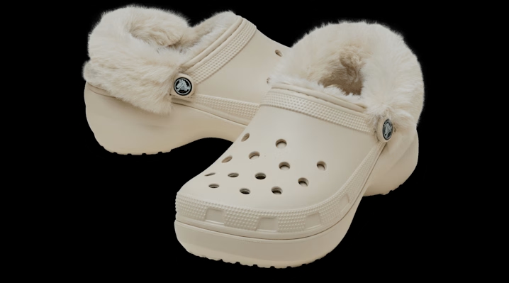 Crocs Classic Platform Fuzz Lined Clogs 'Frappé' 212854-2MC
