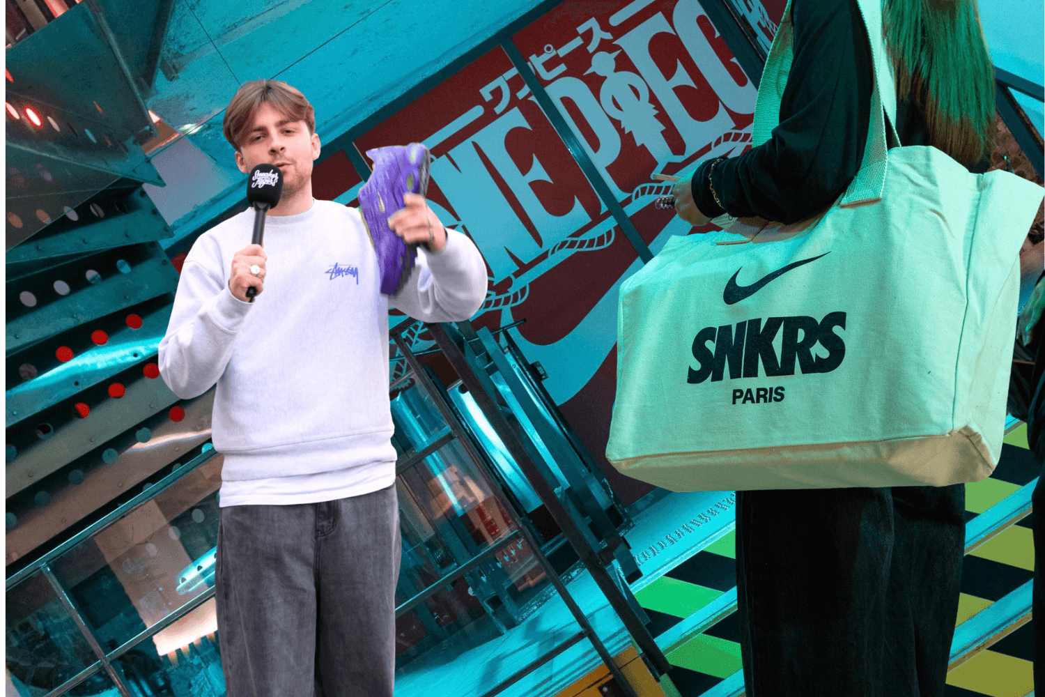 Binnen in het One Piece x Nike Devil Fruit Lab
