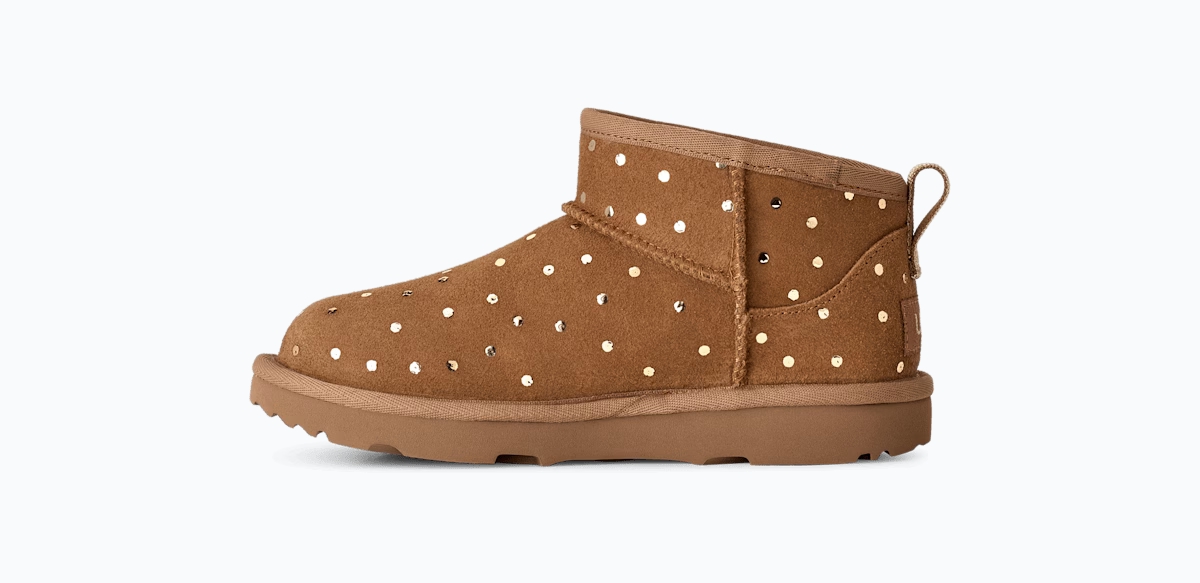 UGG® Classic Ultra Mini Shiny Dots Boot 'Chestnut' 1180422K-CHE