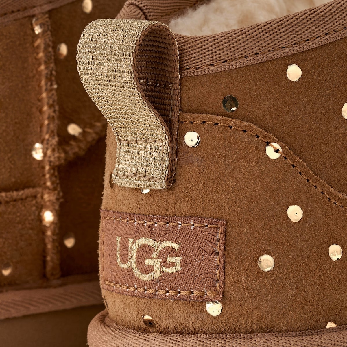 UGG® Classic Ultra Mini Shiny Dots Boot 'Chestnut' 1180422K-CHE
