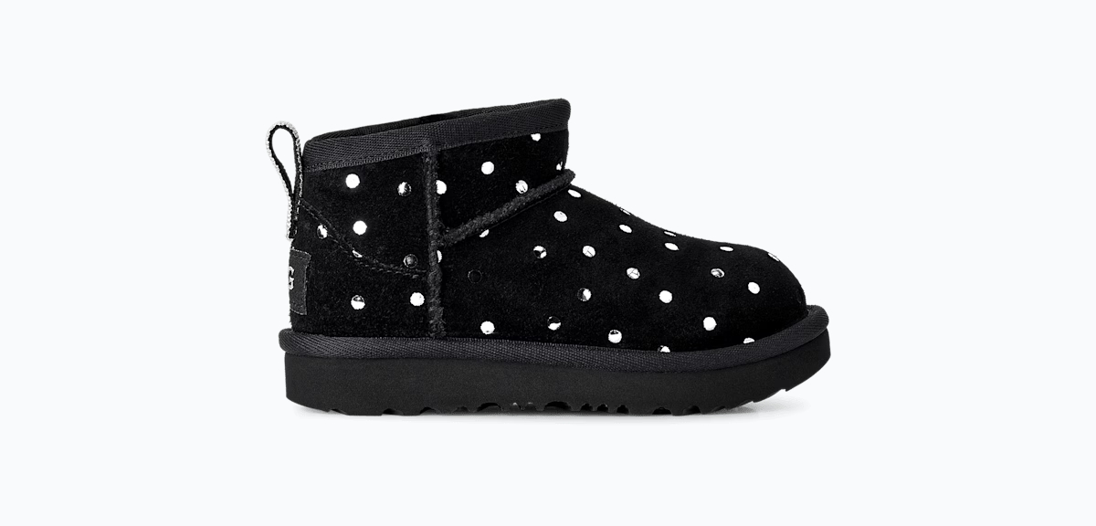 UGG® Classic Ultra Mini Shiny Dots Boot 'Black' 1180422T-BLK