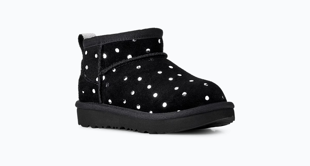 UGG® Classic Ultra Mini Shiny Dots Boot 'Black' 1180422T-BLK