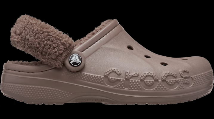 Crocs Baya Lined Fuzz-Strap Clogs 'Truffle' 206633-0LF