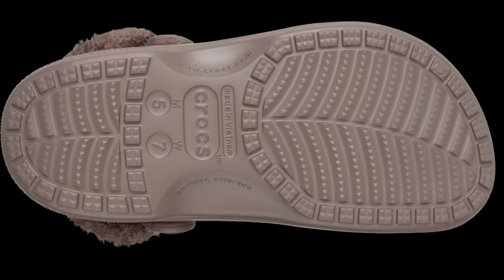 Crocs Baya Lined Fuzz-Strap Clogs 'Truffle' 206633-0LF