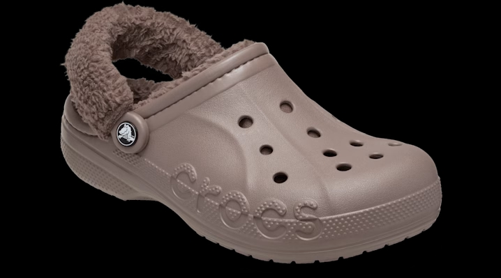 Crocs Baya Lined Fuzz-Strap Clogs 'Truffle' 206633-0LF