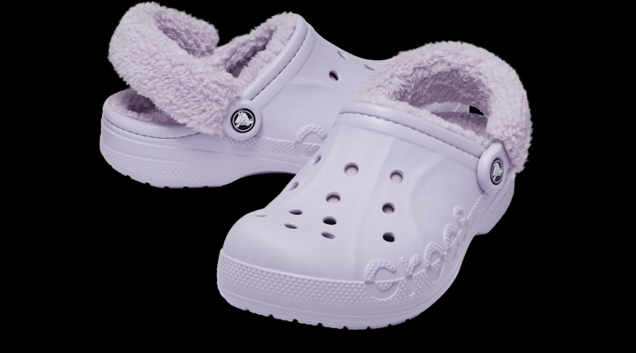 Crocs Baya Lined Fuzz-Strap Clogs 'Lavender' 206633-530
