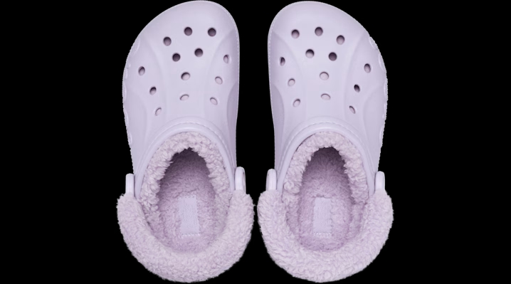 Crocs Baya Lined Fuzz-Strap Clogs 'Lavender' 206633-530