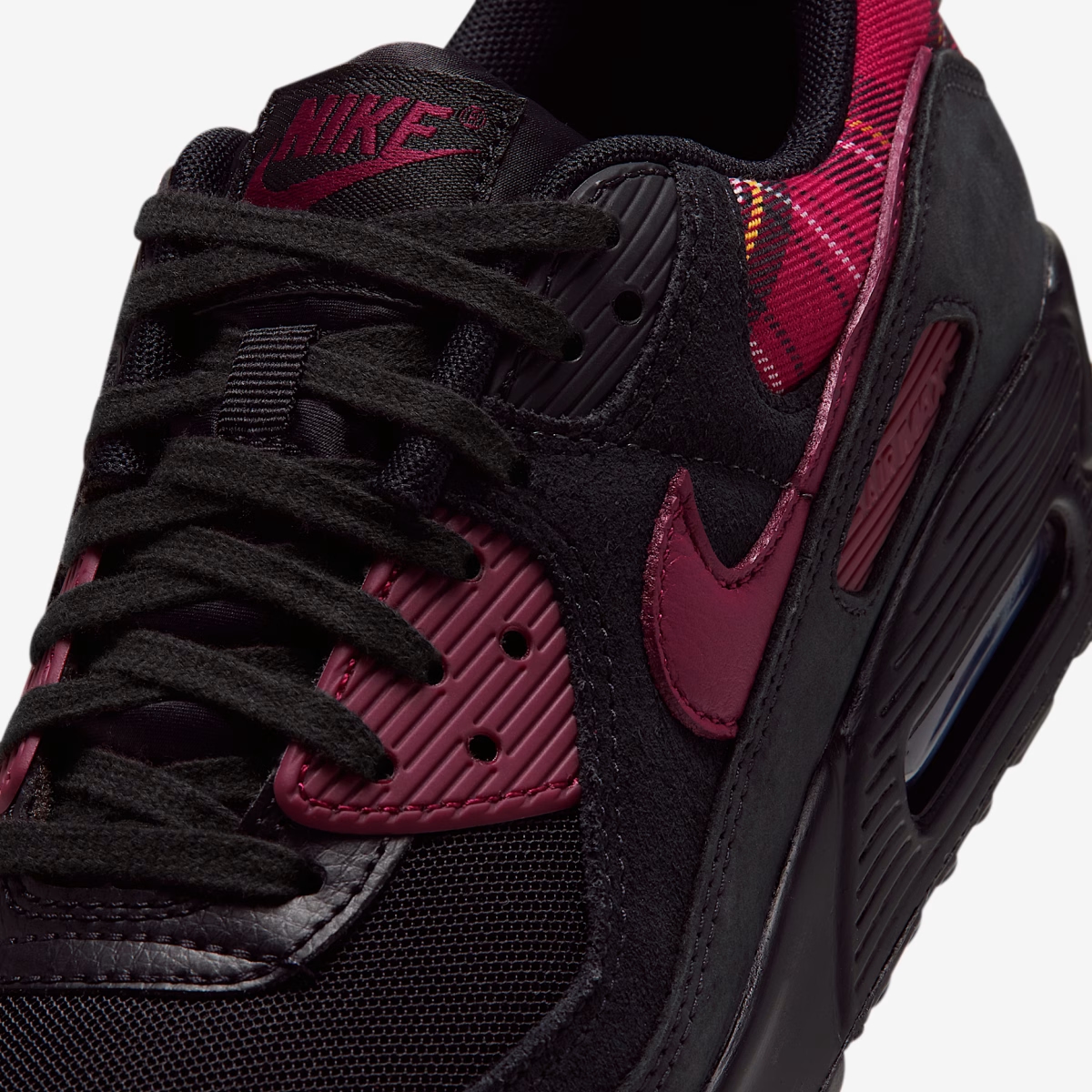 Nike Air Max 90 'Black & Tough Red' - Plaid Pack IR5598-002