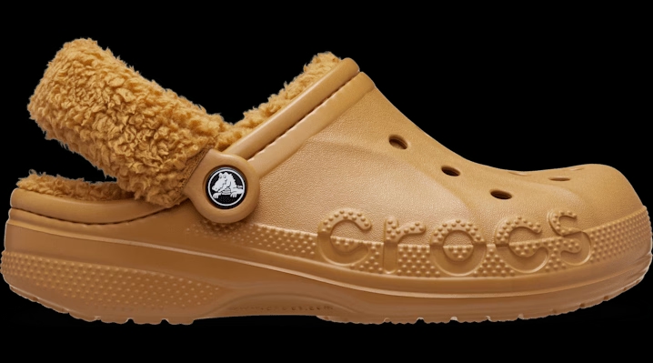 Crocs Baya Lined Fuzz-Strap Clogs 'Sand' 206633-202