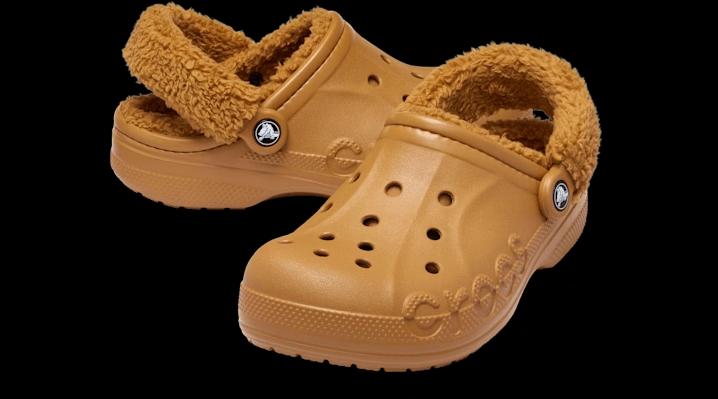 Crocs Baya Lined Fuzz-Strap Clogs 'Sand' 206633-202