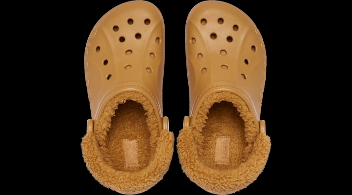 Crocs Baya Lined Fuzz-Strap Clogs 'Sand' 206633-202