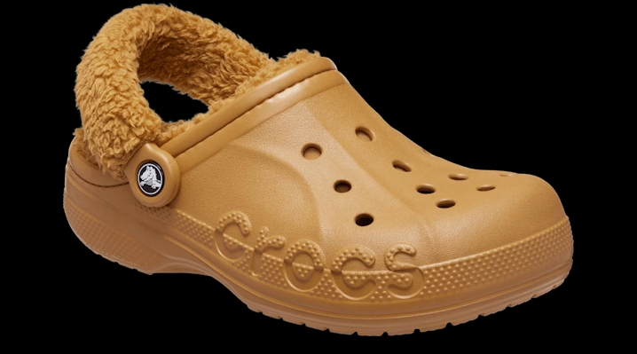 Crocs Baya Lined Fuzz-Strap Clogs 'Sand' 206633-202