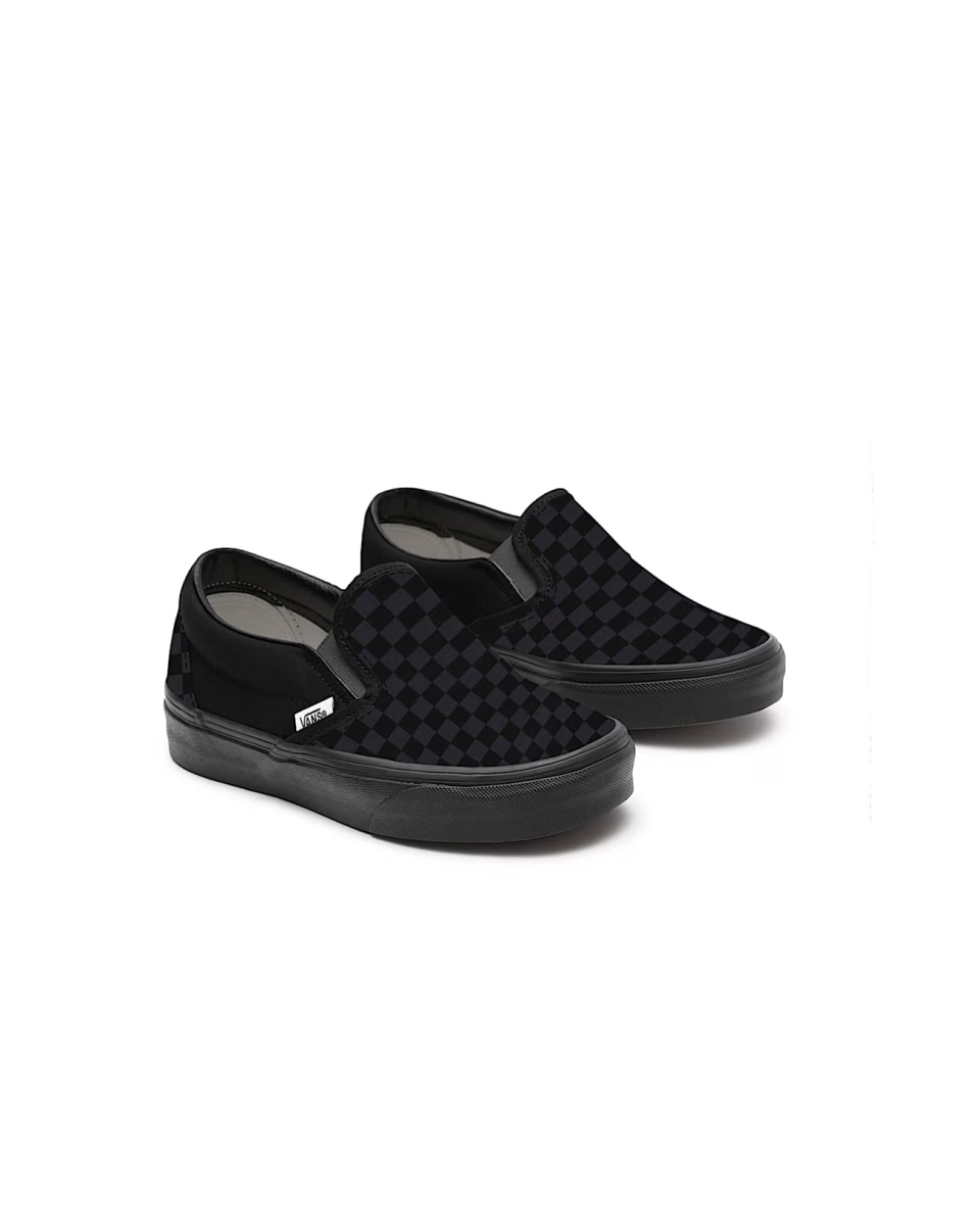 Vans Gepersonaliseerde Total Black Checkerboard Slip-On VN0A3CST202