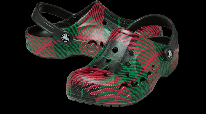 Crocs Baya Holiday Graphic Clogs 'Kelly Green' 211938-310