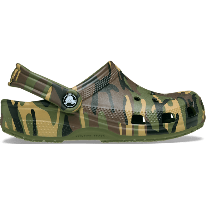 Crocs Kids Classic Camouflage Clogs Army Green 211879-3TC