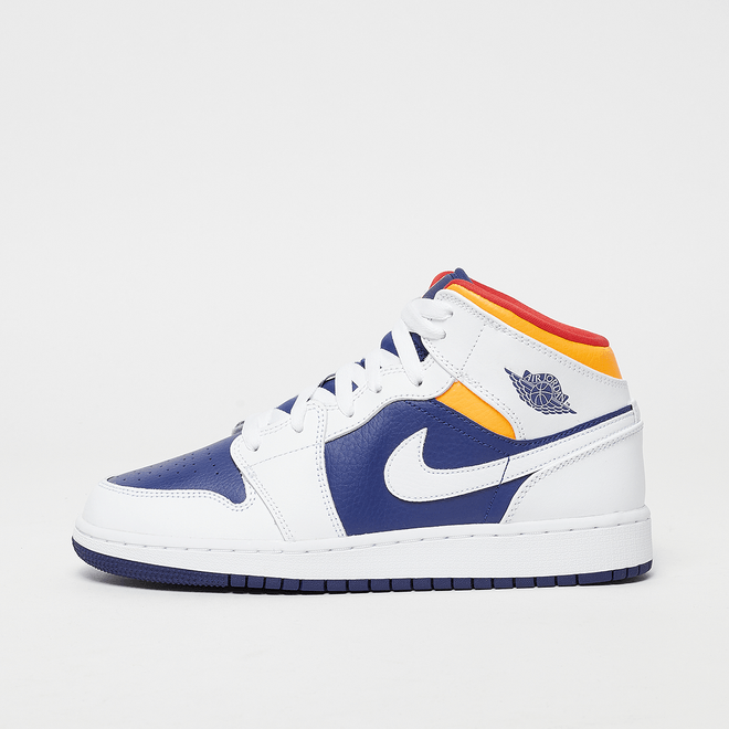 Jordan 1 Mid White Laser Orange Deep Royal Blue (GS) 554725-131