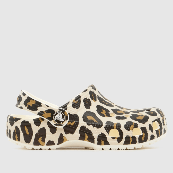 Crocs Kids Classic Leopard Clogs Chalk 211225-0WV