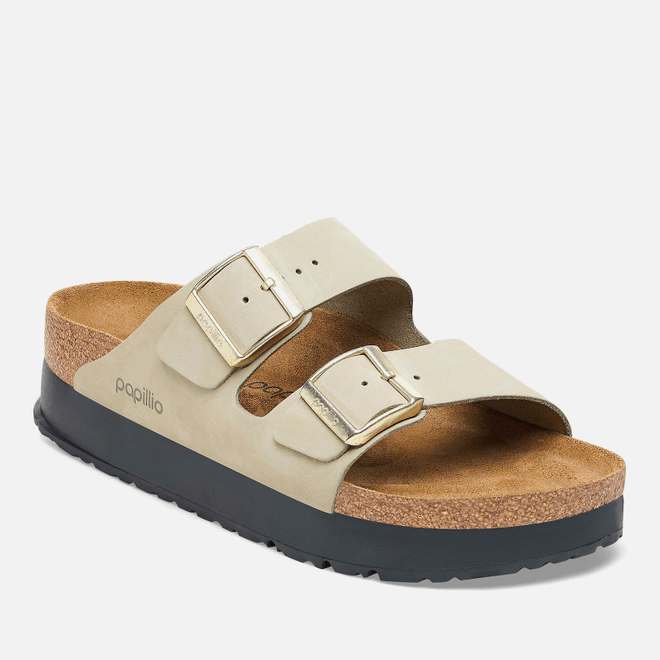 Birkenstock Papillio Arziona Slim Fit Nubuck Flatform Green 1026971