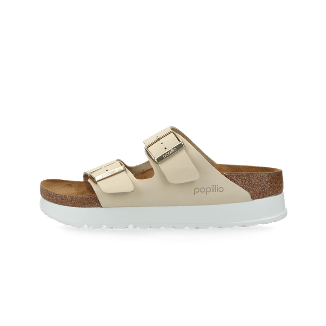 Birkenstock Women's Arizona Platform Flex Nubuck Ecru 1026924