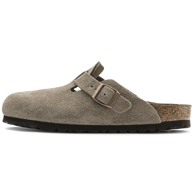 Birkenstock Boston Suede Leather Narrow Fit Sandals 'Taupe' 0060463