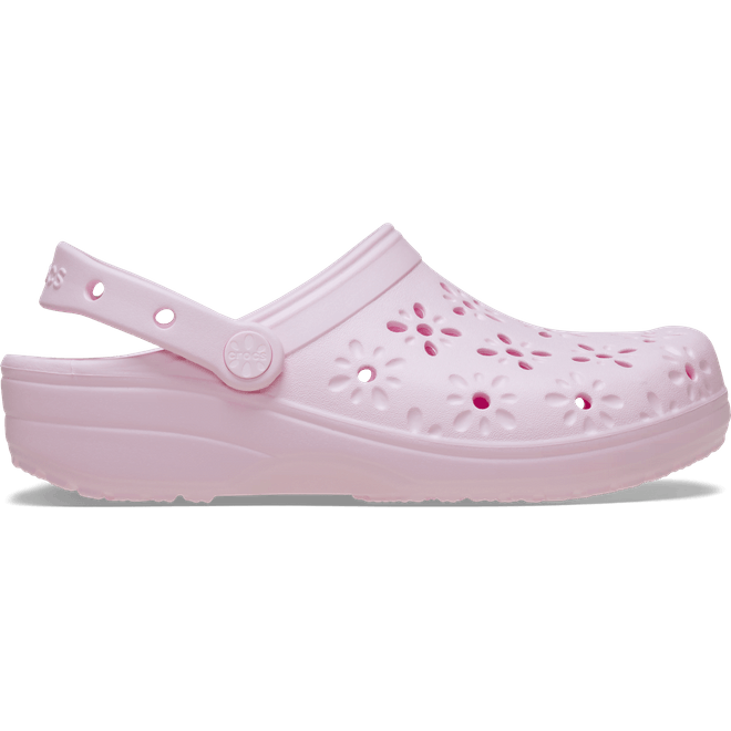 Crocs Classic Floral Cut-Out Clogs Pink Milk 210927-6ZW