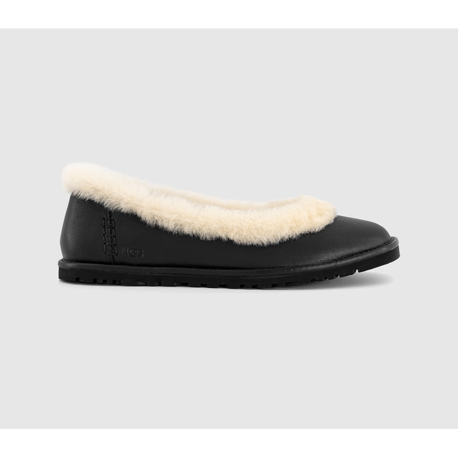 UGG® Zora Leather Ballet Flat Black 1178450-BLK