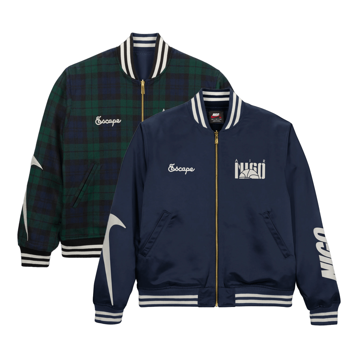 Nigo x Nike Reversible Varsity Jacket 'Navy' - College Pack HQ7525-410