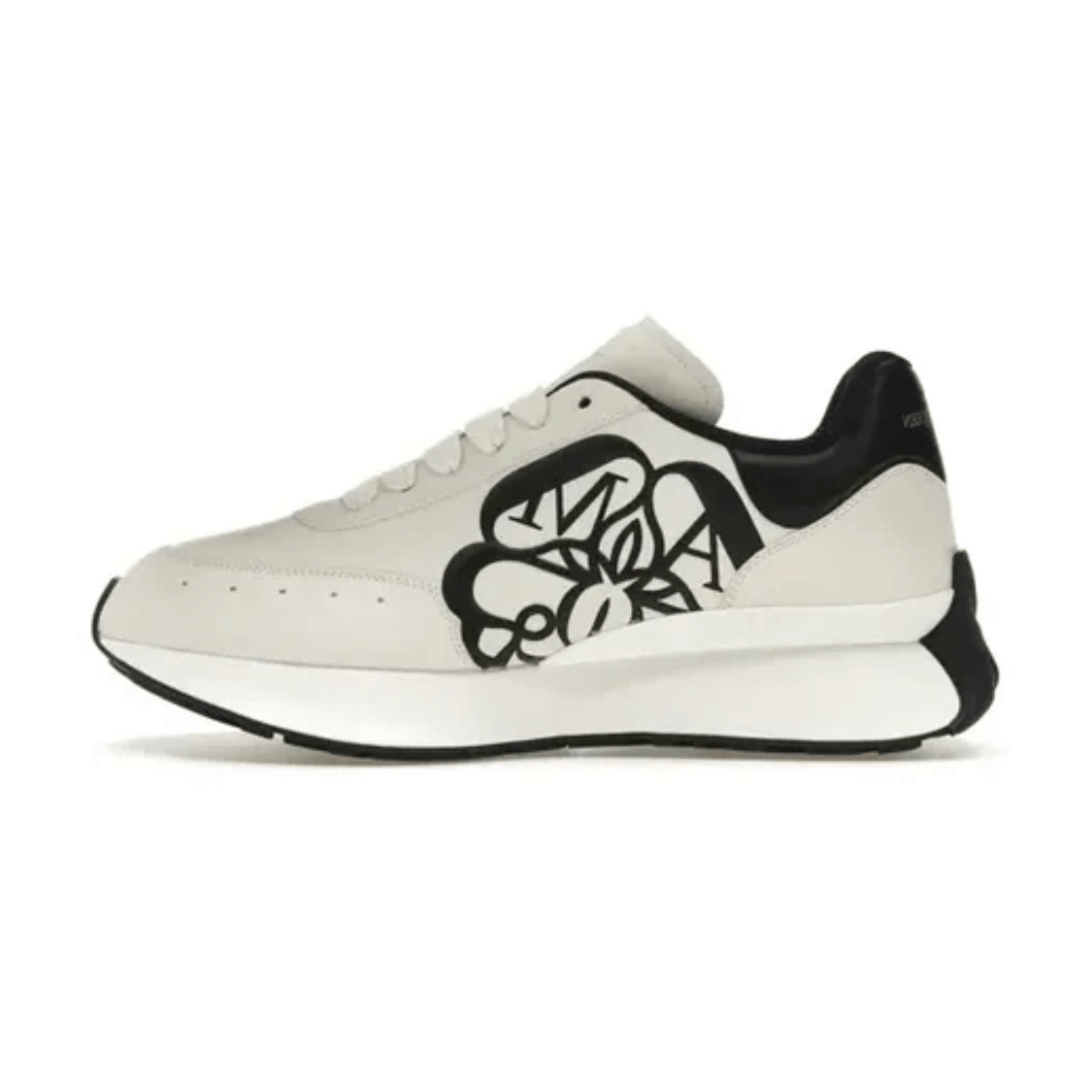 Alexander McQueen Sprint Runner Logo Print White Black 691342WIC959061