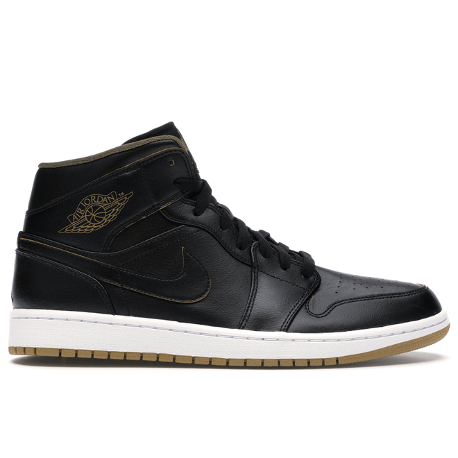Jordan 1 Retro Mid Black Metallic Gold 554724-042