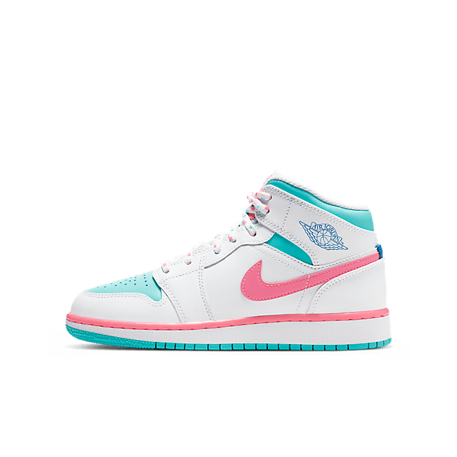Jordan 1 Mid White Pink Green Soar (GS) 555112-102