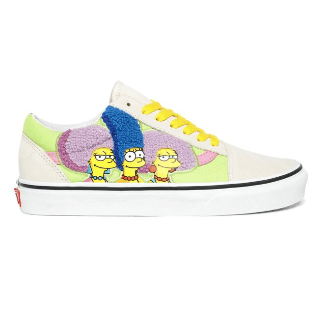 Vans x The Simpsons Old Skool The Bouviers Women's White Trainers VN0A4BV521M