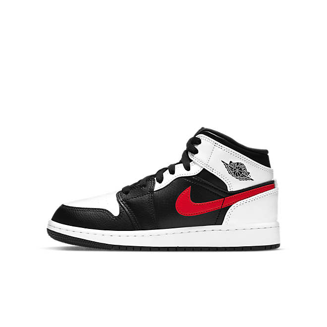 Jordan 1 Mid White Black Chile Red (GS) 554725-075
