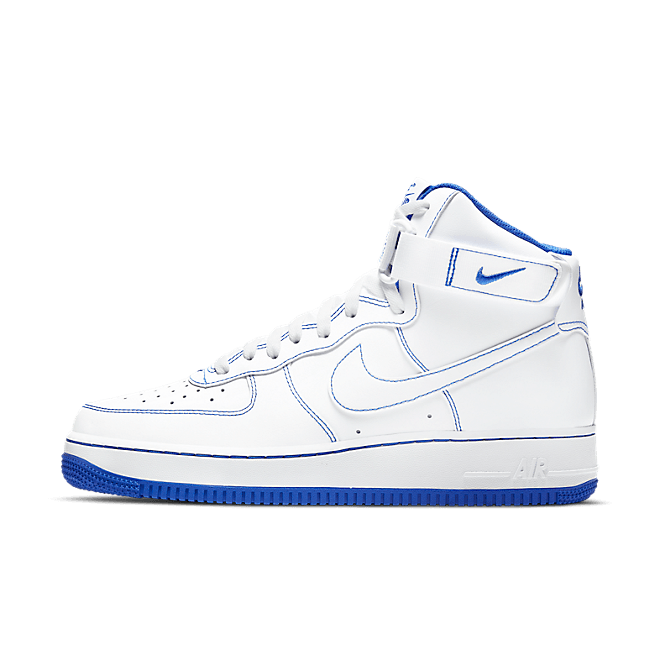Nike Air Force 1 High White Royal Blue Contrast Stitch CV1753-101