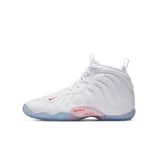 Kids Nike Little Posite One GS 'Bodega Plastic Bag' White/White/University Red CN5268-100