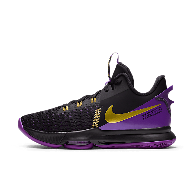 Nike LeBron Witness 5 'Lakers' Black/Metallic Gold/Fierce Purple CQ9381-001